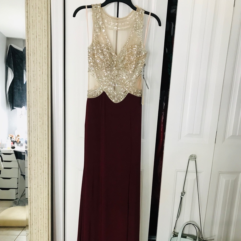 Long Wine Colored Gown